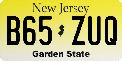 NJ license plate B65ZUQ