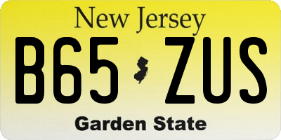 NJ license plate B65ZUS
