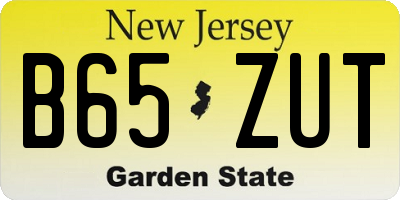 NJ license plate B65ZUT