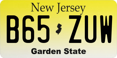 NJ license plate B65ZUW