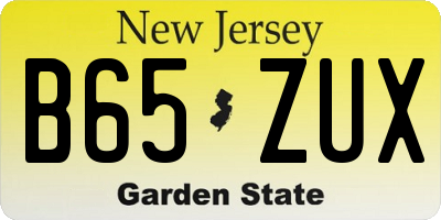 NJ license plate B65ZUX