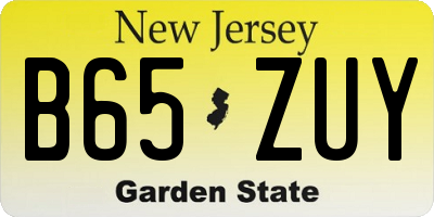 NJ license plate B65ZUY