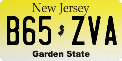NJ license plate B65ZVA