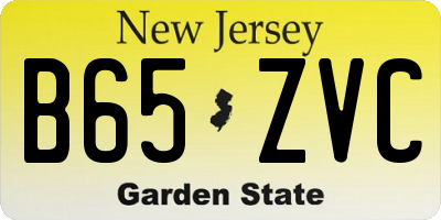 NJ license plate B65ZVC
