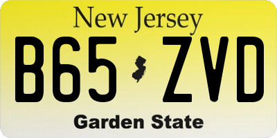 NJ license plate B65ZVD