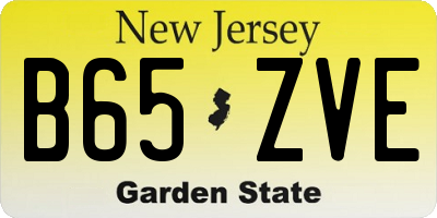 NJ license plate B65ZVE