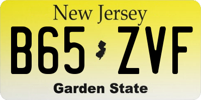 NJ license plate B65ZVF