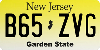 NJ license plate B65ZVG