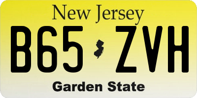 NJ license plate B65ZVH