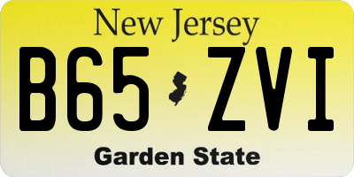 NJ license plate B65ZVI