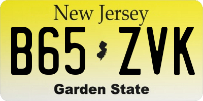 NJ license plate B65ZVK