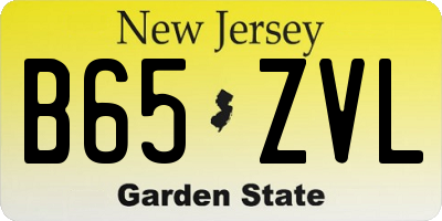 NJ license plate B65ZVL