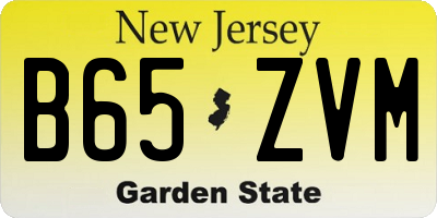 NJ license plate B65ZVM