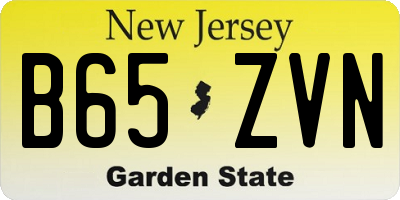 NJ license plate B65ZVN