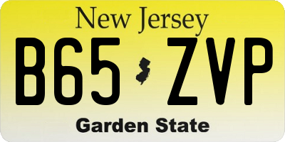 NJ license plate B65ZVP
