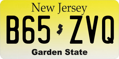NJ license plate B65ZVQ