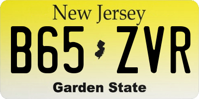 NJ license plate B65ZVR