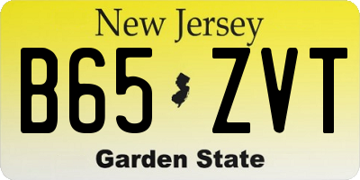 NJ license plate B65ZVT