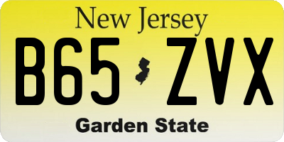 NJ license plate B65ZVX