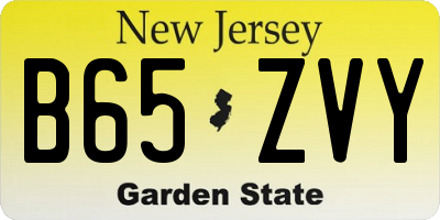 NJ license plate B65ZVY