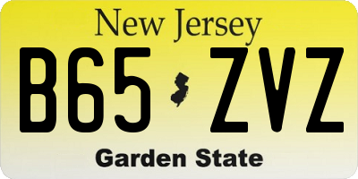 NJ license plate B65ZVZ