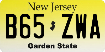 NJ license plate B65ZWA