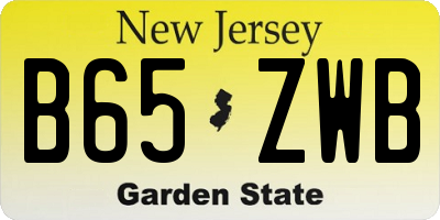 NJ license plate B65ZWB