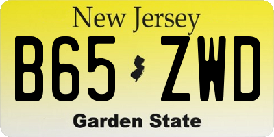 NJ license plate B65ZWD