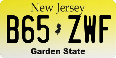 NJ license plate B65ZWF