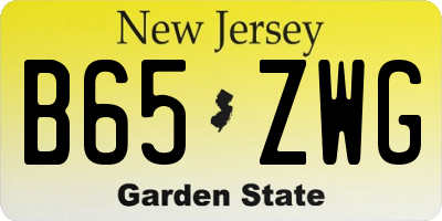 NJ license plate B65ZWG