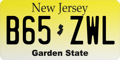 NJ license plate B65ZWL