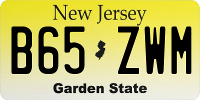NJ license plate B65ZWM