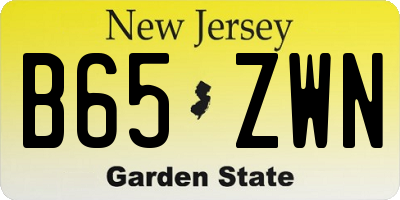 NJ license plate B65ZWN