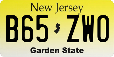 NJ license plate B65ZWO