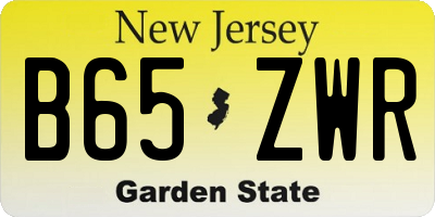 NJ license plate B65ZWR