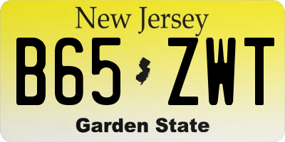 NJ license plate B65ZWT