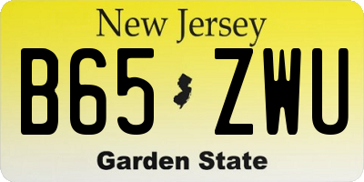 NJ license plate B65ZWU