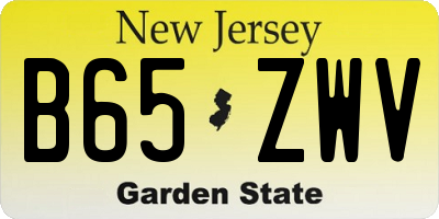 NJ license plate B65ZWV