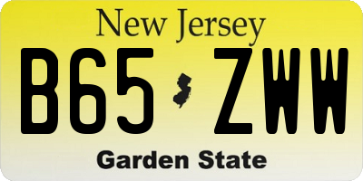 NJ license plate B65ZWW