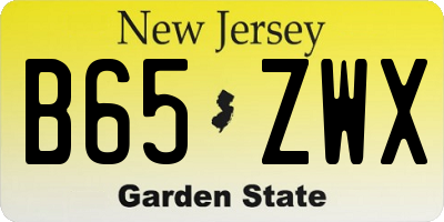 NJ license plate B65ZWX