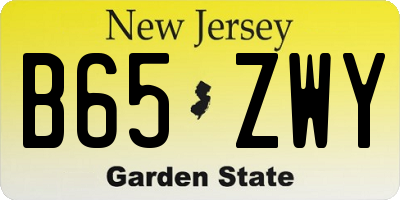 NJ license plate B65ZWY