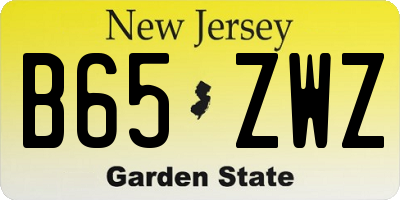 NJ license plate B65ZWZ