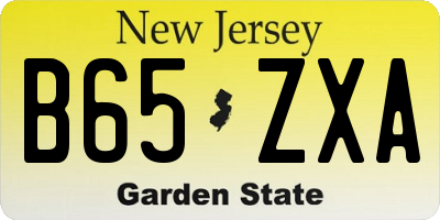 NJ license plate B65ZXA