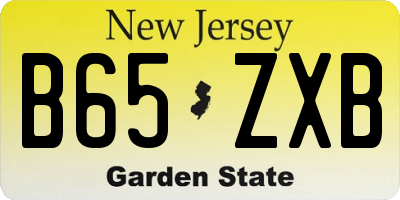 NJ license plate B65ZXB