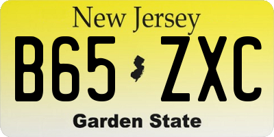 NJ license plate B65ZXC