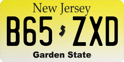 NJ license plate B65ZXD