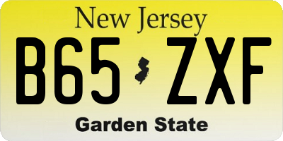 NJ license plate B65ZXF