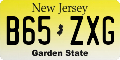 NJ license plate B65ZXG