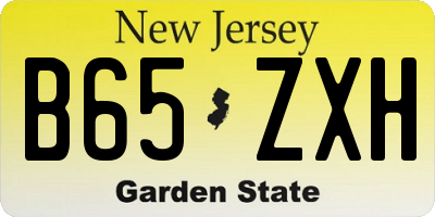 NJ license plate B65ZXH