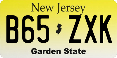 NJ license plate B65ZXK